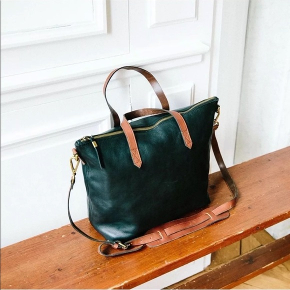 Madewell Handbags - Madewell / medium zip top transport bag tote black